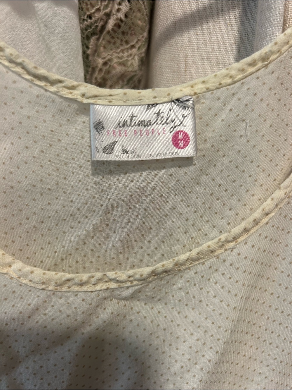 Free People Cream Lace Trim Swim Coverup size medium - Picture 3 of 4